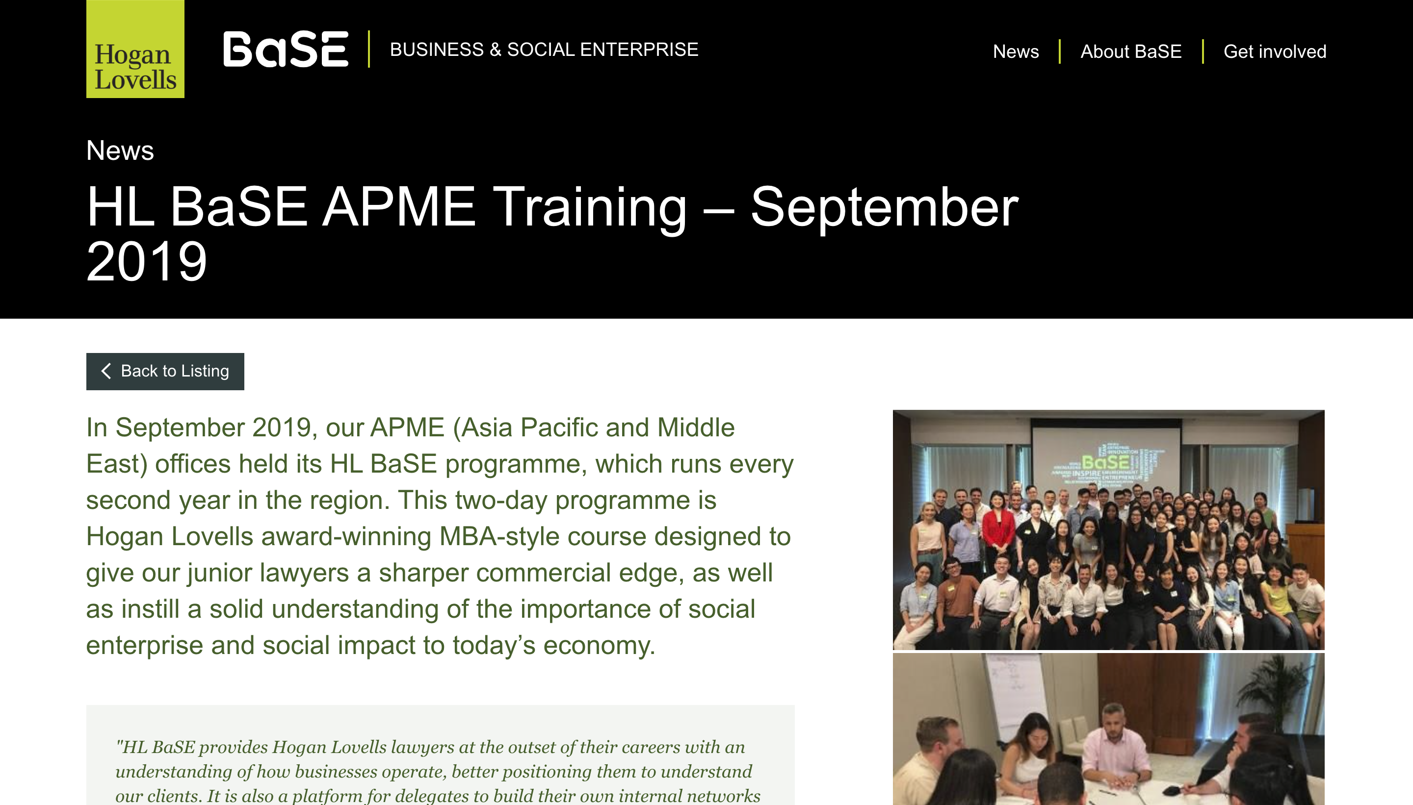 HL BaSE APME Training – September 2019
